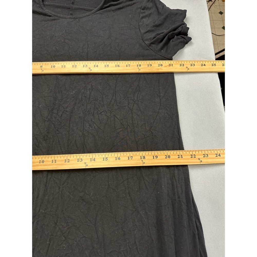 Quince Bamboo Jersey Maternity & Nursing T-Shirt Dress Black V-Neck L LB44294 - Picture 9 of 10